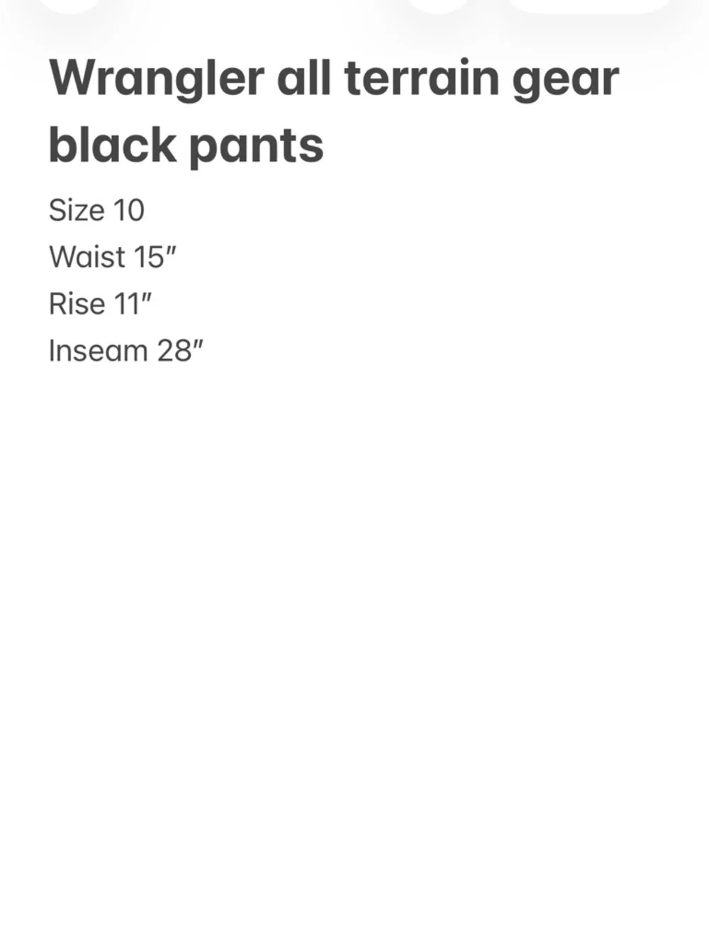 Wrangler ATG Black Active straight leg Utility Pants with Zipper Pocket Size 10